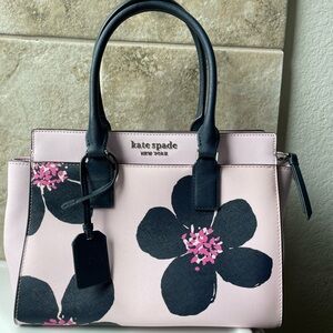 Kate Spade Black and Pink Floral Satchel